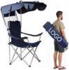 Picture of Portable armrest camping beach fishing chair with canopy sunshade folding