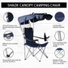 Picture of Portable armrest camping beach fishing chair with canopy sunshade folding