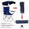 Picture of Portable armrest camping beach fishing chair with canopy sunshade folding